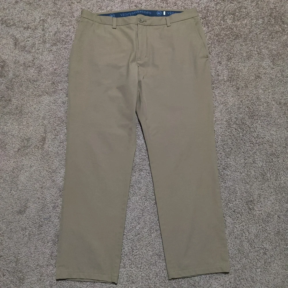 Vineyard Vines On The Go Pant Khaki Mens Size 36 x 32 (Fits 36 x 29) Golf Preppy